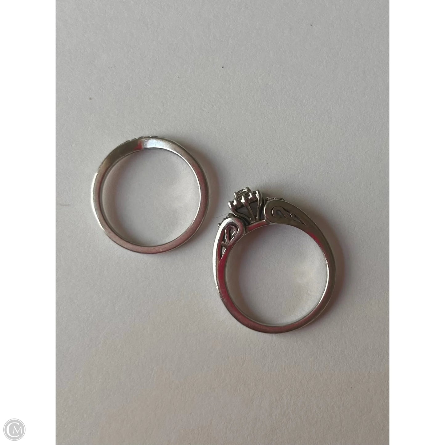 Sterling Silver Ring Set , Size: 02 Piece Set