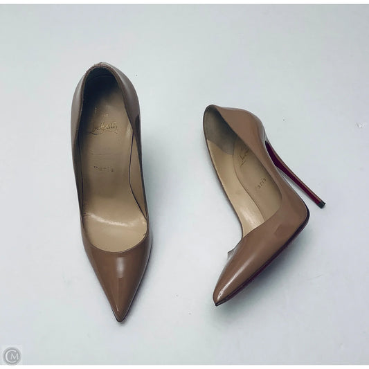 Shoes Luxury Designer By Christian Louboutin In Tan, Size: 7