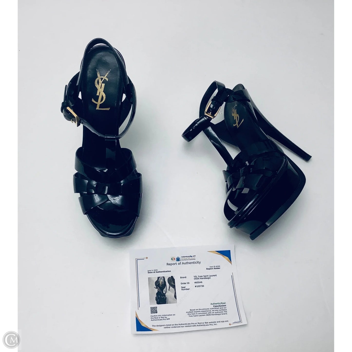 Shoes Luxury Designer By Yves Saint Laurent In Black, Size: 6