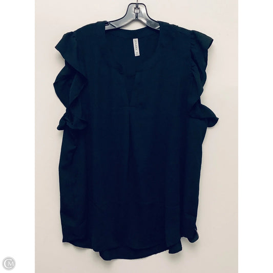 Top Short Sleeve By Zenana Outfitters In Black, Size: 3x