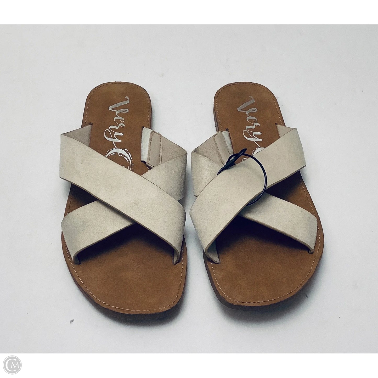 Sandals Flats By Very J In Cream, Size: 11