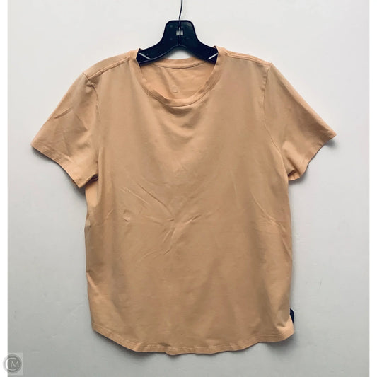 Athletic Top Short Sleeve By Lululemon In Orange, Size: M