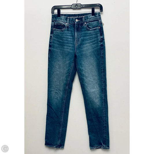 Jeans Straight By American Eagle In Blue, Size: 0p