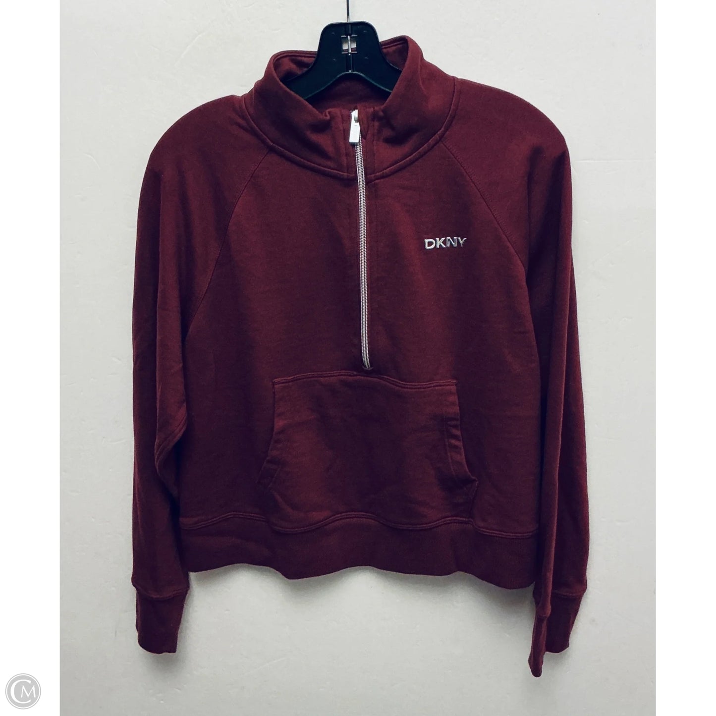 Sweatshirt Collar By Dkny In Maroon, Size: M
