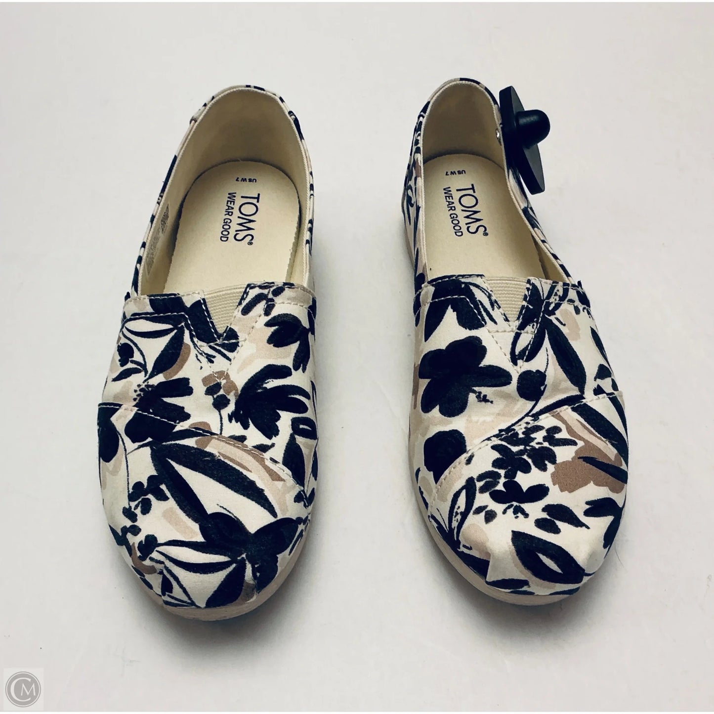 Shoes Flats By Toms In Black & White, Size: 7