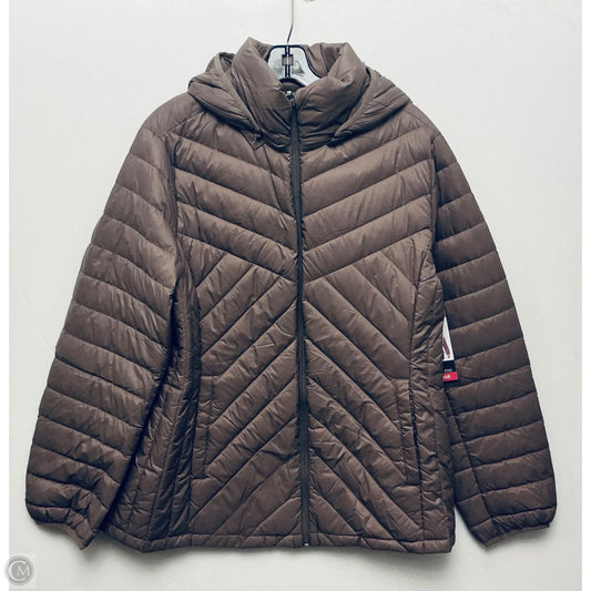 Jacket Puffer & Quilted By London Fog In Brown, Size: Xl