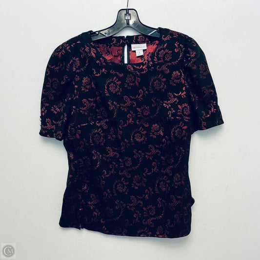Top Short Sleeve By Liz Claiborne In Black & Red, Size: S