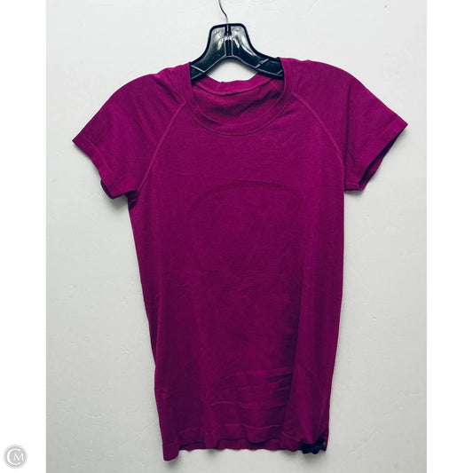 Athletic Top Short Sleeve By Lululemon In Pink, Size: 6
