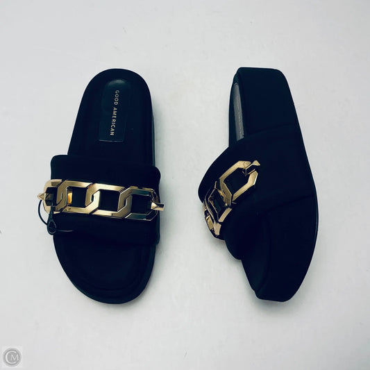 Sandals Heels Wedge By Good American In Black, Size: 8.5
