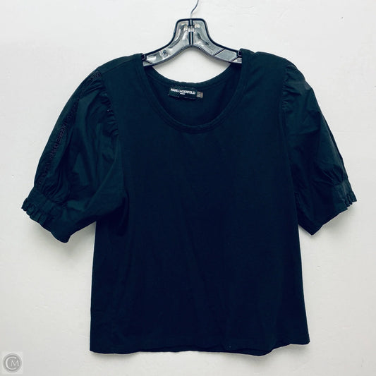 Top Short Sleeve Designer By Karl Lagerfeld In Black, Size: Xl