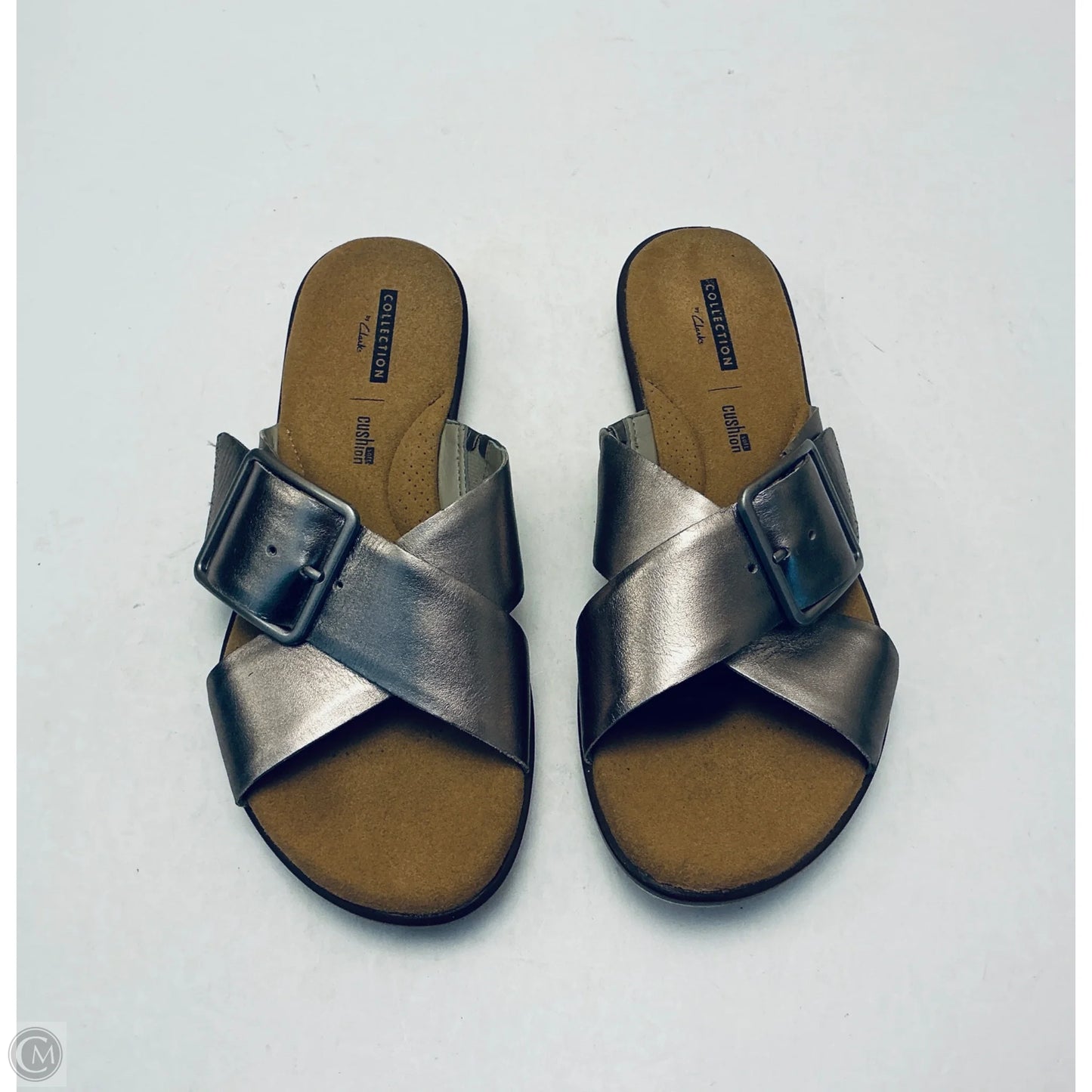 Sandals Flats By Clarks In Grey, Size: 8.5