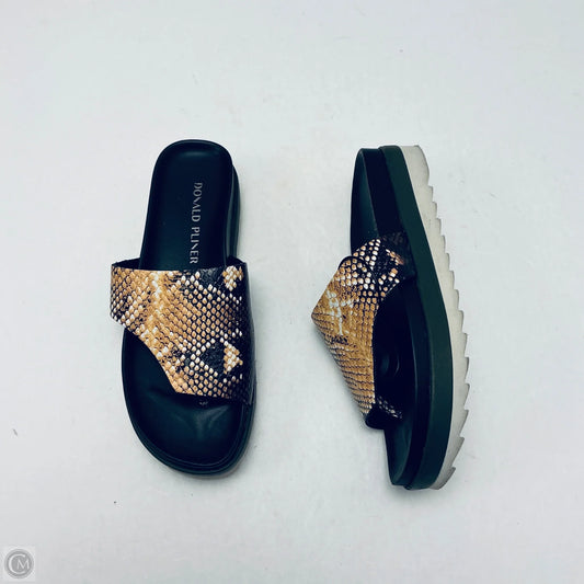 Sandals Heels Platform By Donald Pliner In Snakeskin Print, Size: 7