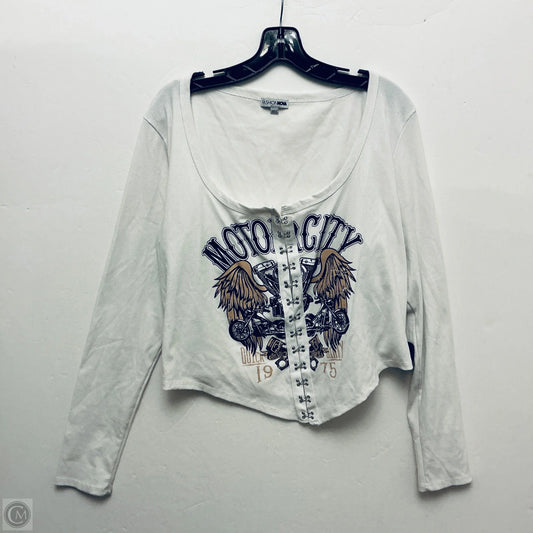 Top Long Sleeve Basic By Fashion Nova In White, Size: 3x