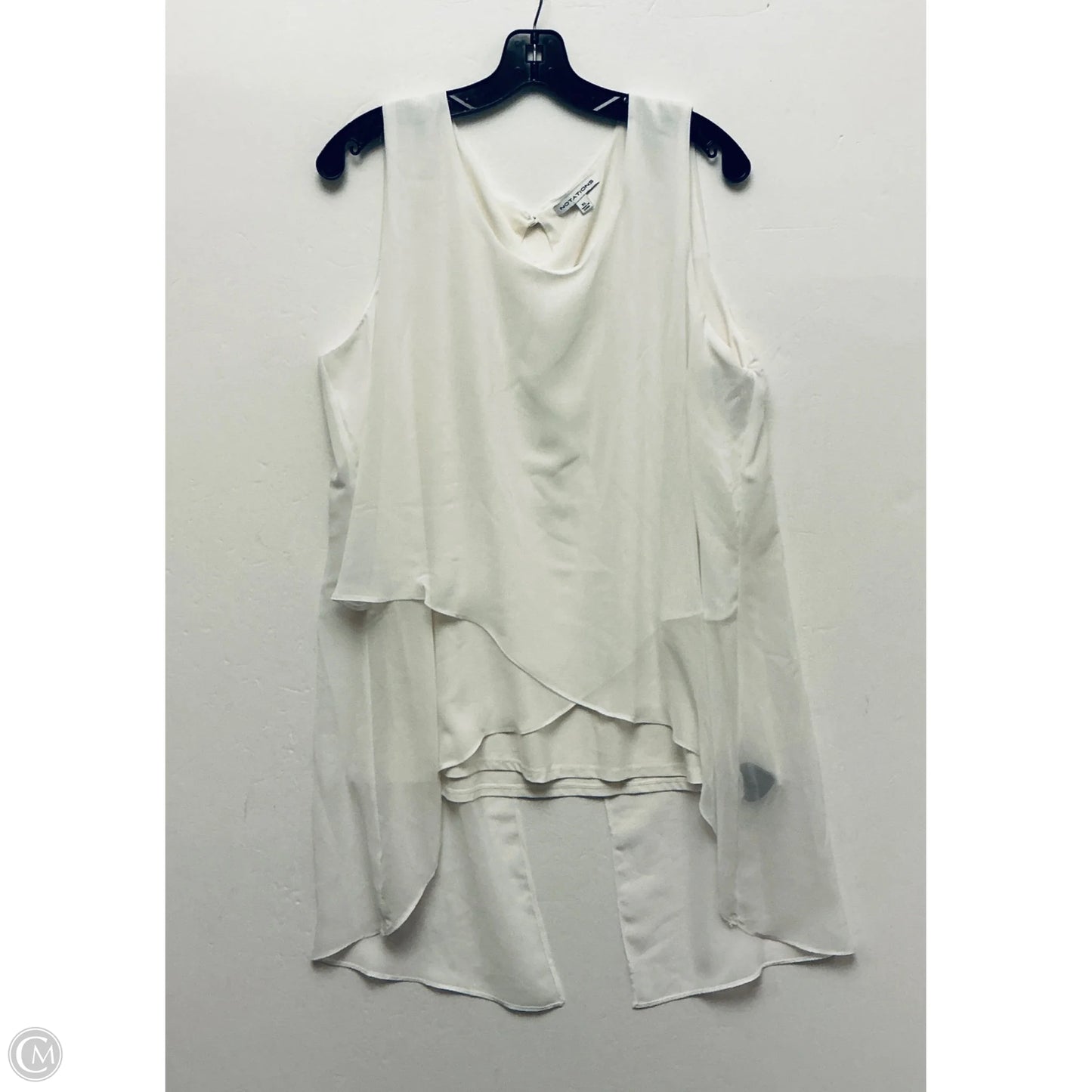 Top Sleeveless By Notations In White, Size: Xl