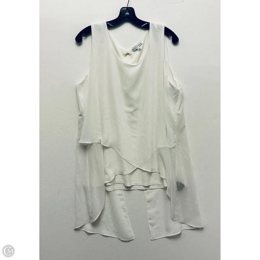 Top Sleeveless By Notations In White, Size: Xl