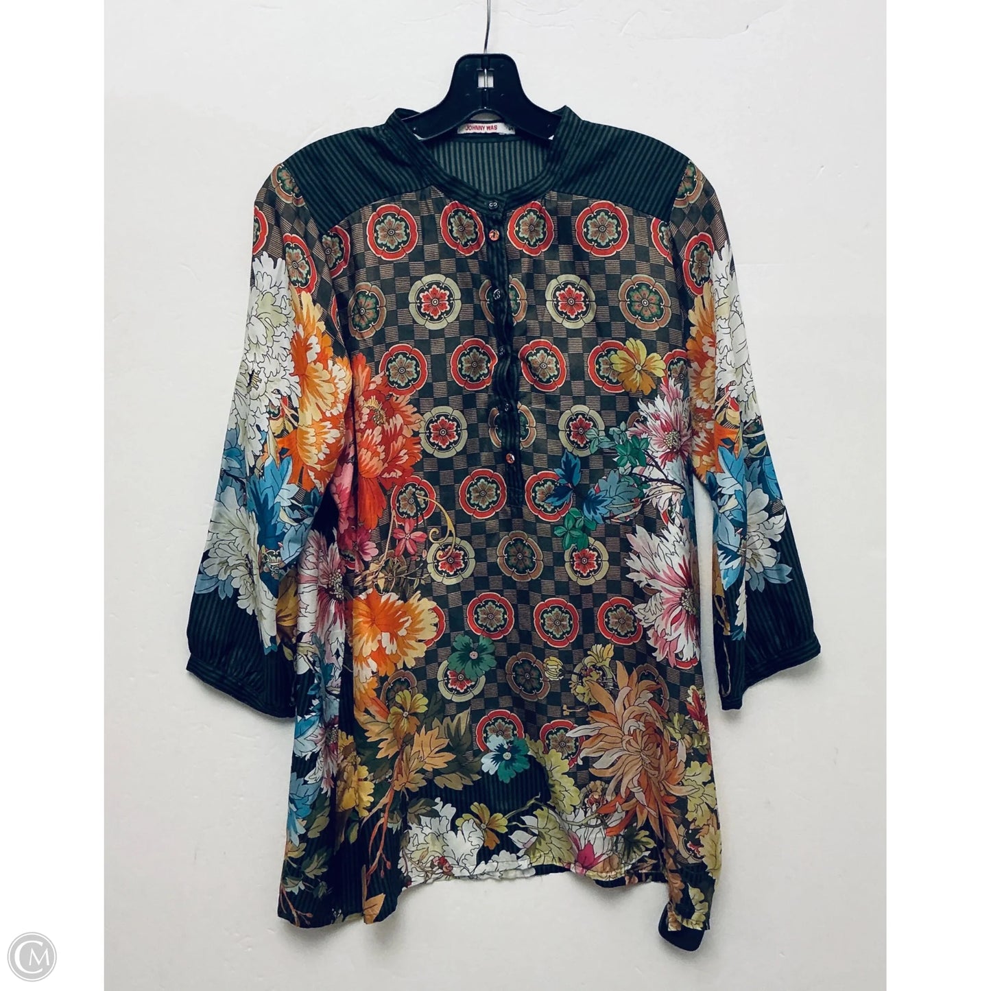 Top Long Sleeve By Johnny Was In Floral Print, Size: S
