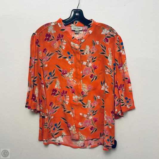 Top Long Sleeve By Charlie Paige In Floral Print, Size: L