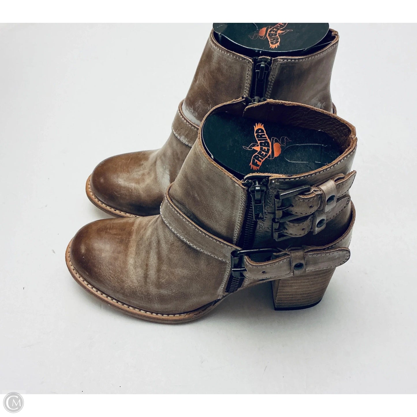 Boots Ankle Heels By Freebird In Tan, Size: 9