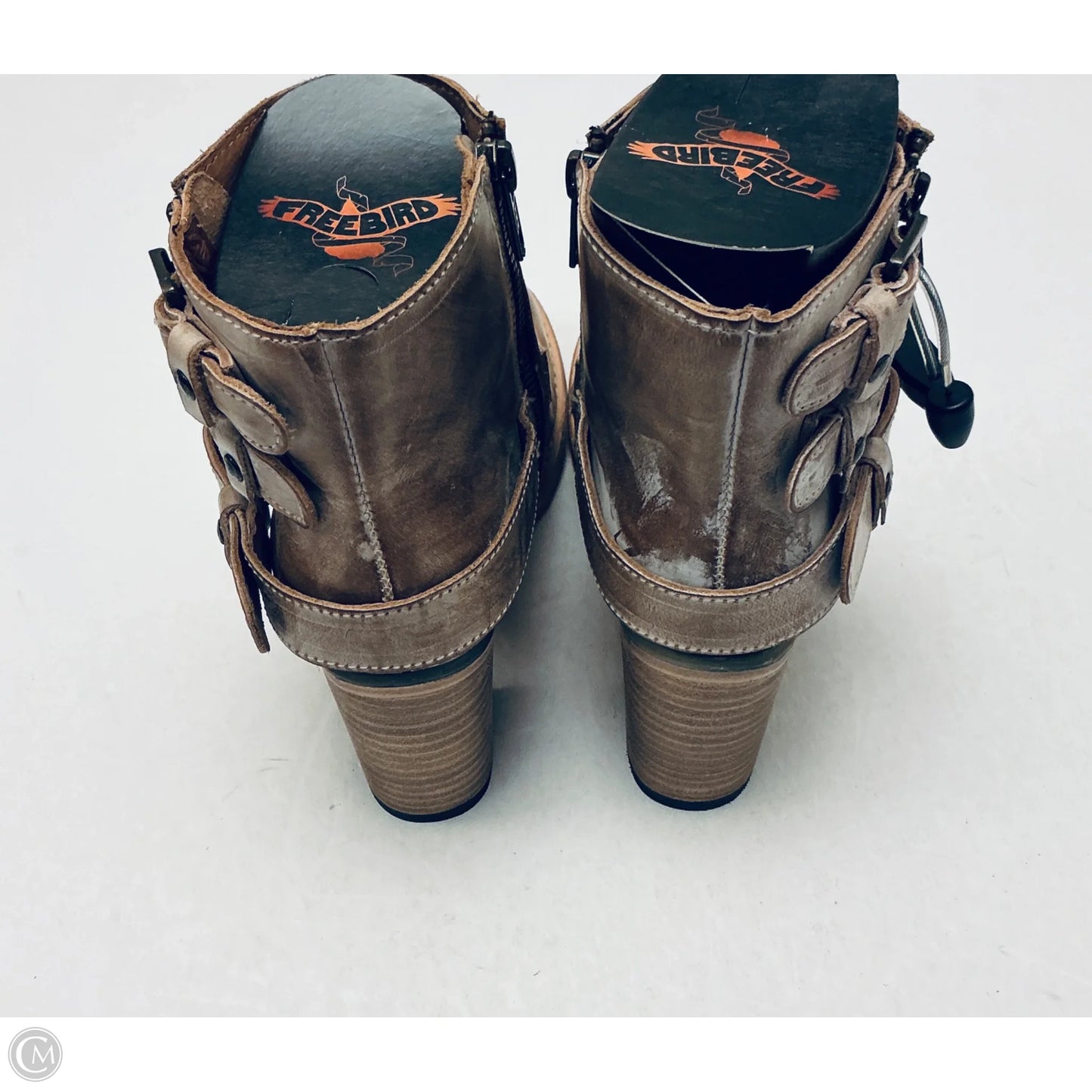 Boots Ankle Heels By Freebird In Tan, Size: 9