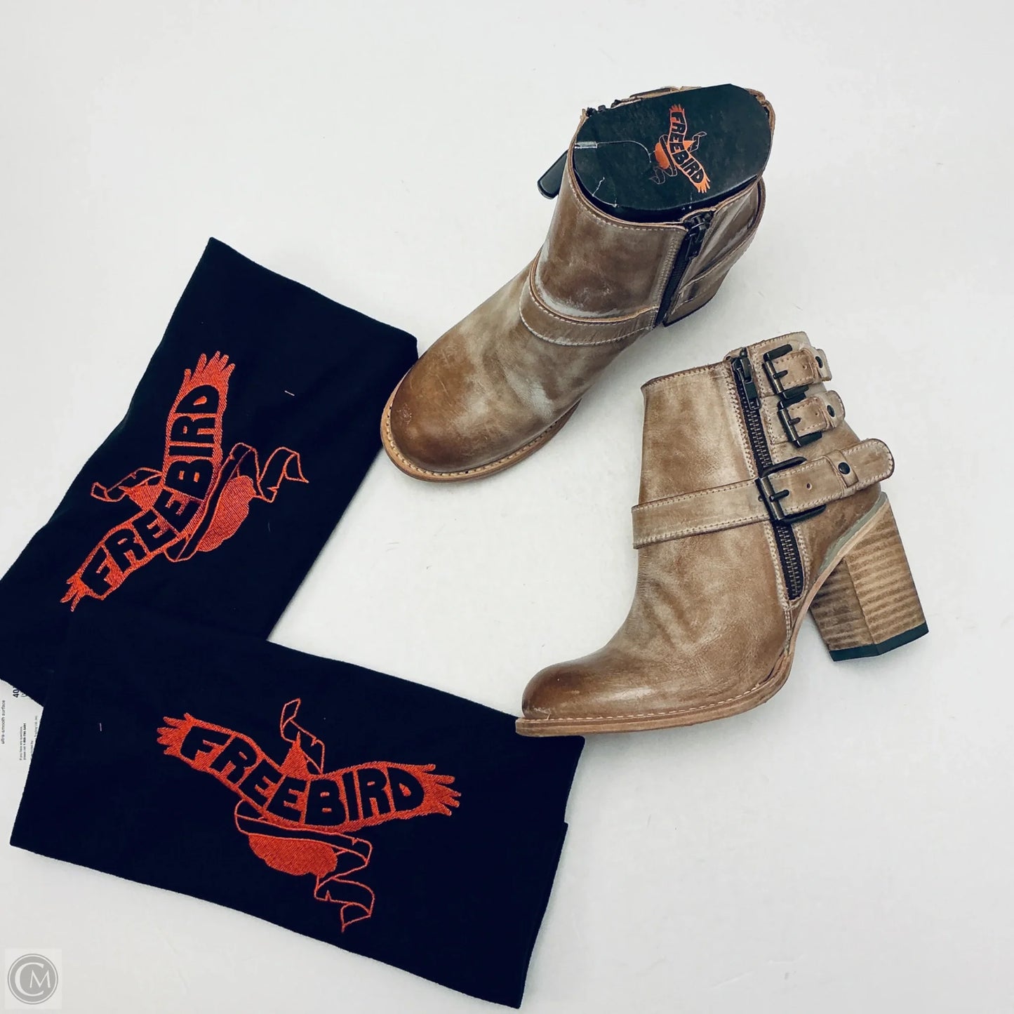 Boots Ankle Heels By Freebird In Tan, Size: 9