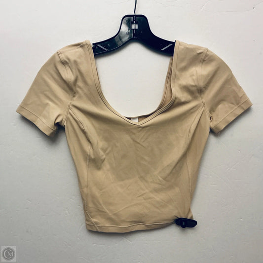 Athletic Top Short Sleeve By Lululemon In Tan, Size: 2