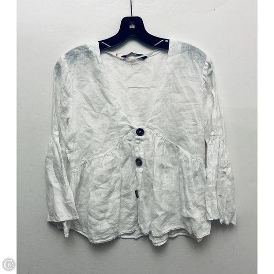 Top Long Sleeve By Zara In White, Size: M