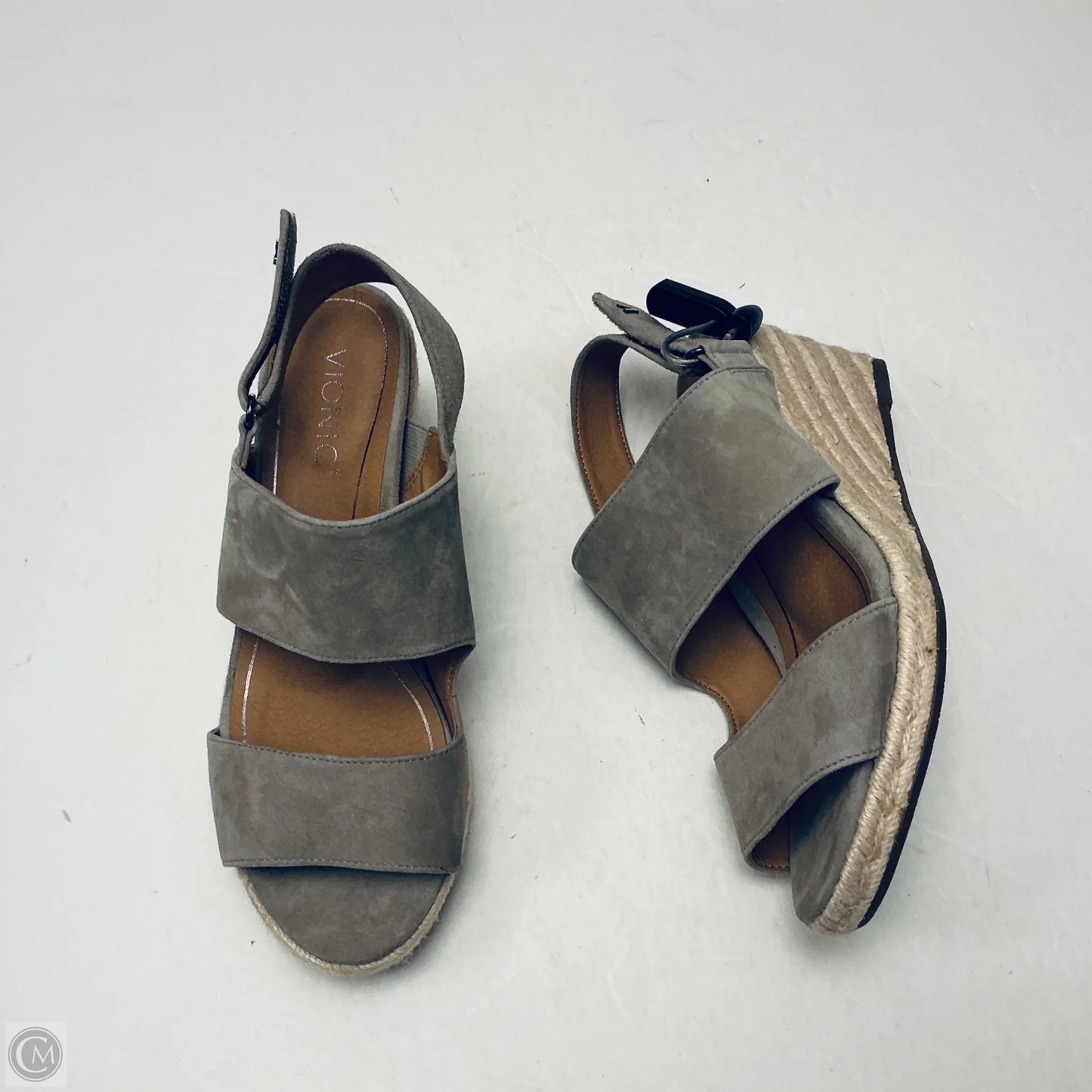 Sandals Heels Wedge By Vionic In Grey, Size: 8.5