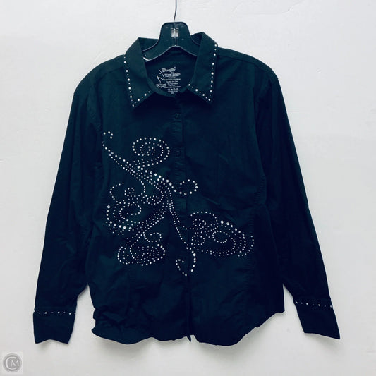 Top Long Sleeve By Wrangler In Black, Size: Xl