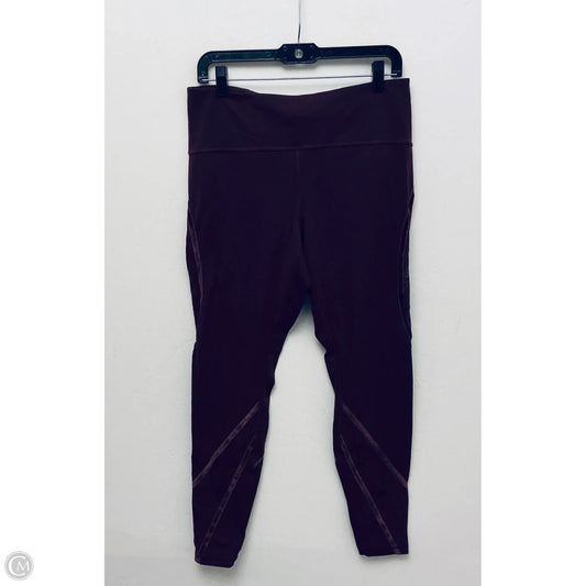 Athletic Leggings By Lululemon In Maroon, Size: 12