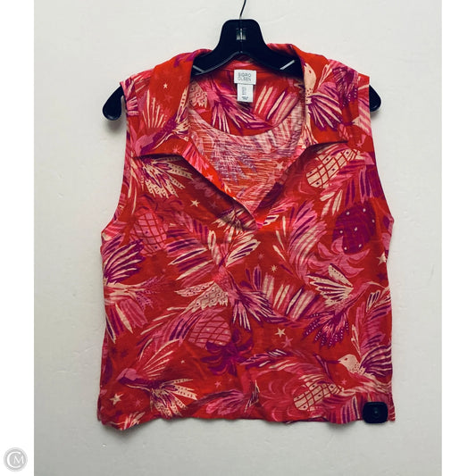 Top Sleeveless By Sigrid Olsen In Floral Print, Size: L