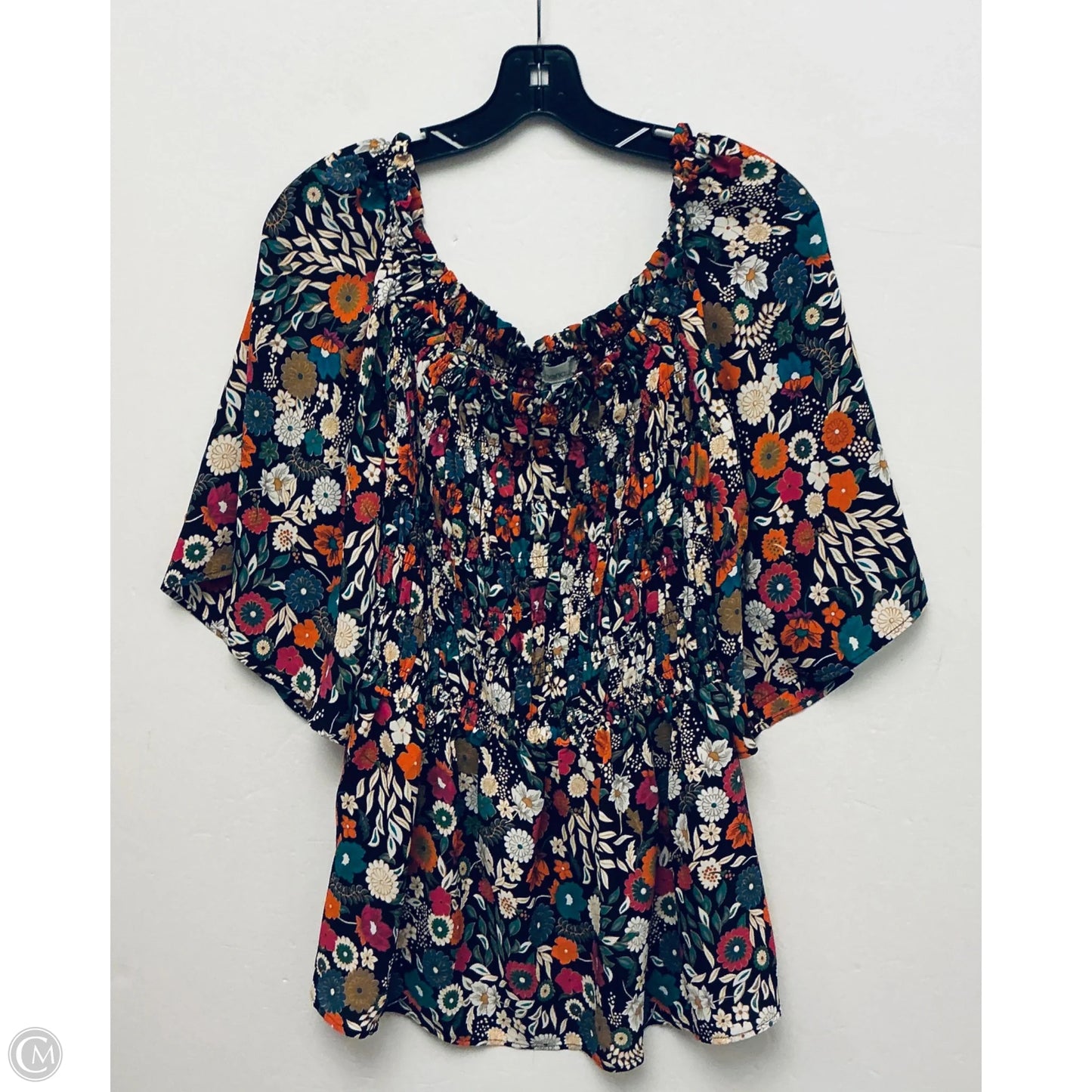 Top Long Sleeve By Chenault In Floral Print, Size: 2x