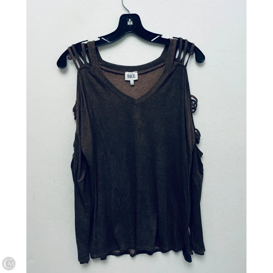 Top Long Sleeve By Bke In Brown, Size: S