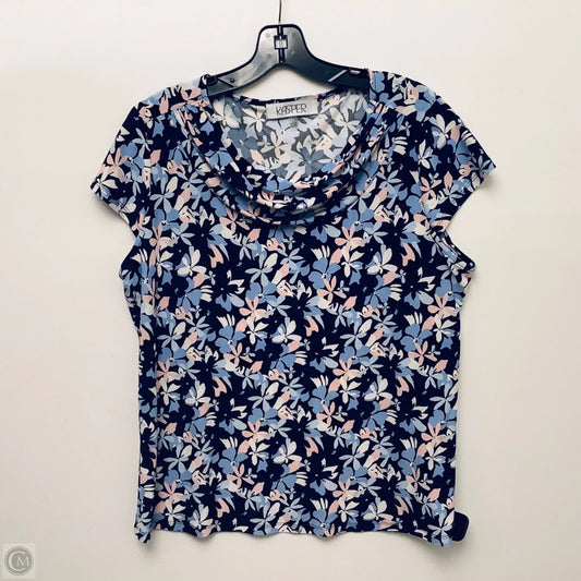 Top Sleeveless By Kasper In Blue & Pink, Size: L