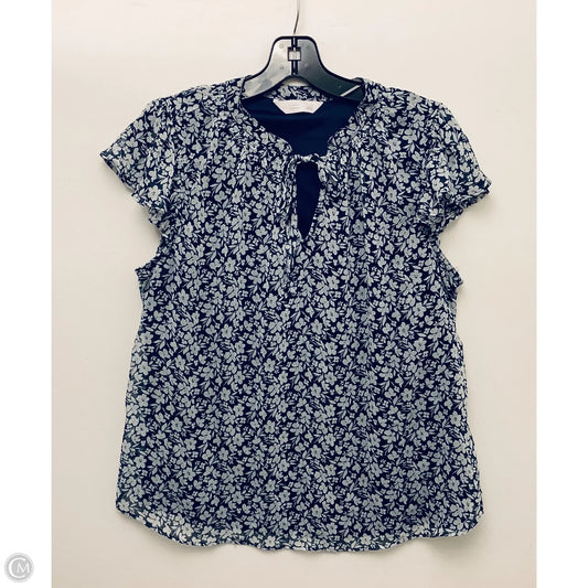 Top Sleeveless By Lc Lauren Conrad In Blue & Cream, Size: L