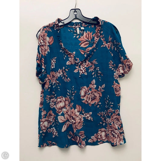 Top Short Sleeve By Cato In Aqua, Size: L