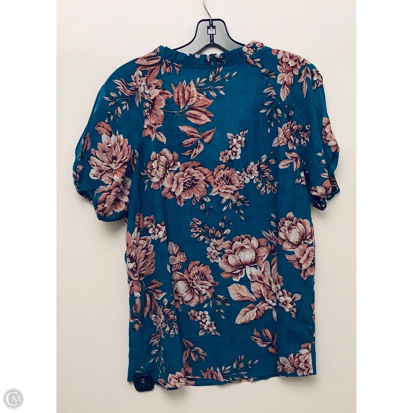 Top Short Sleeve By Cato In Aqua, Size: L