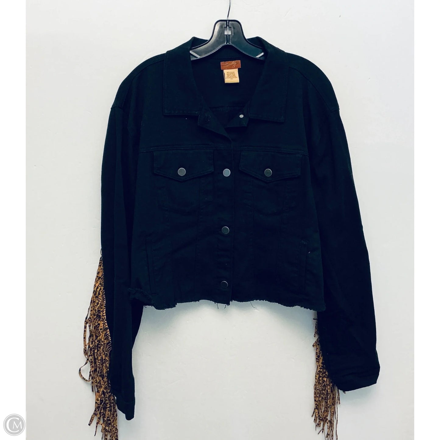 Jacket Denim By Clothes Mentor In Black, Size: Xxl