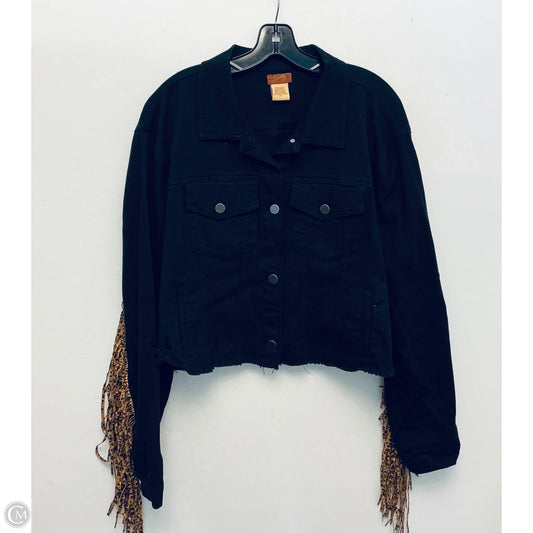 Jacket Denim By Clothes Mentor In Black, Size: Xxl