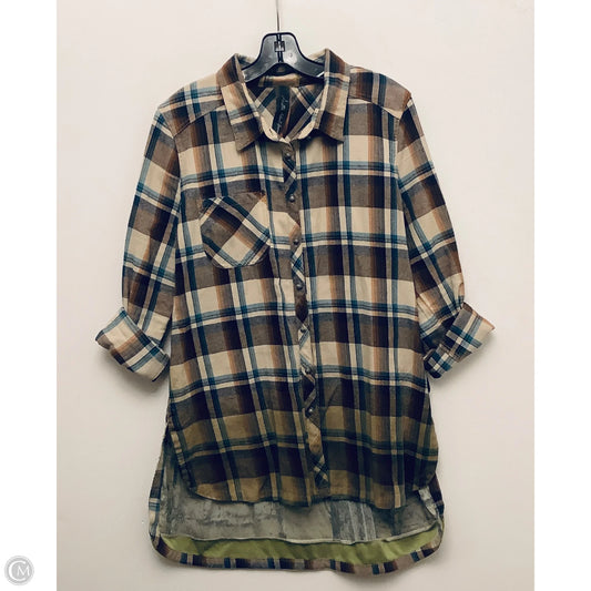 Top Long Sleeve By Aratta Silent Journey In Brown & Green, Size: M