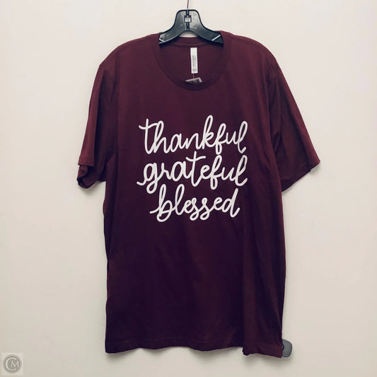 Top Short Sleeve By Canvas In Maroon, Size: Xl