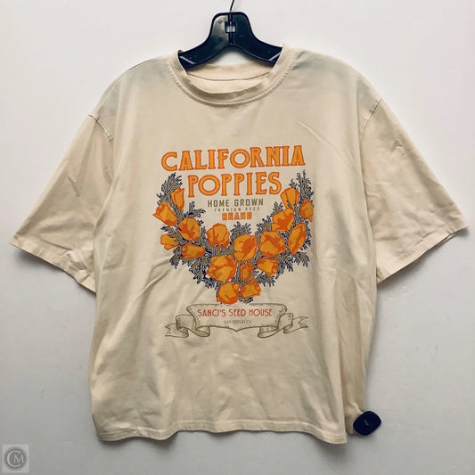 Top Short Sleeve By Cmc In Cream, Size: M