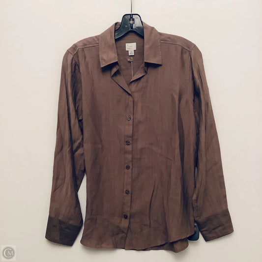 Top Long Sleeve By A New Day In Brown, Size: Xs