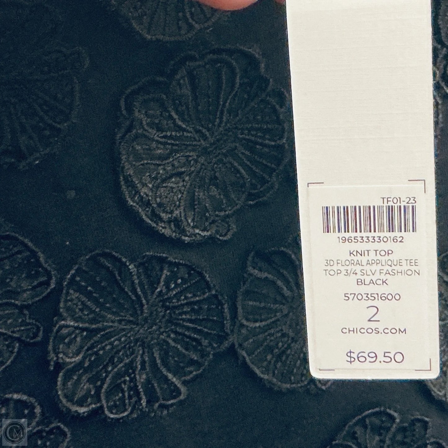 Top Long Sleeve By Chicos In Black, Size: L