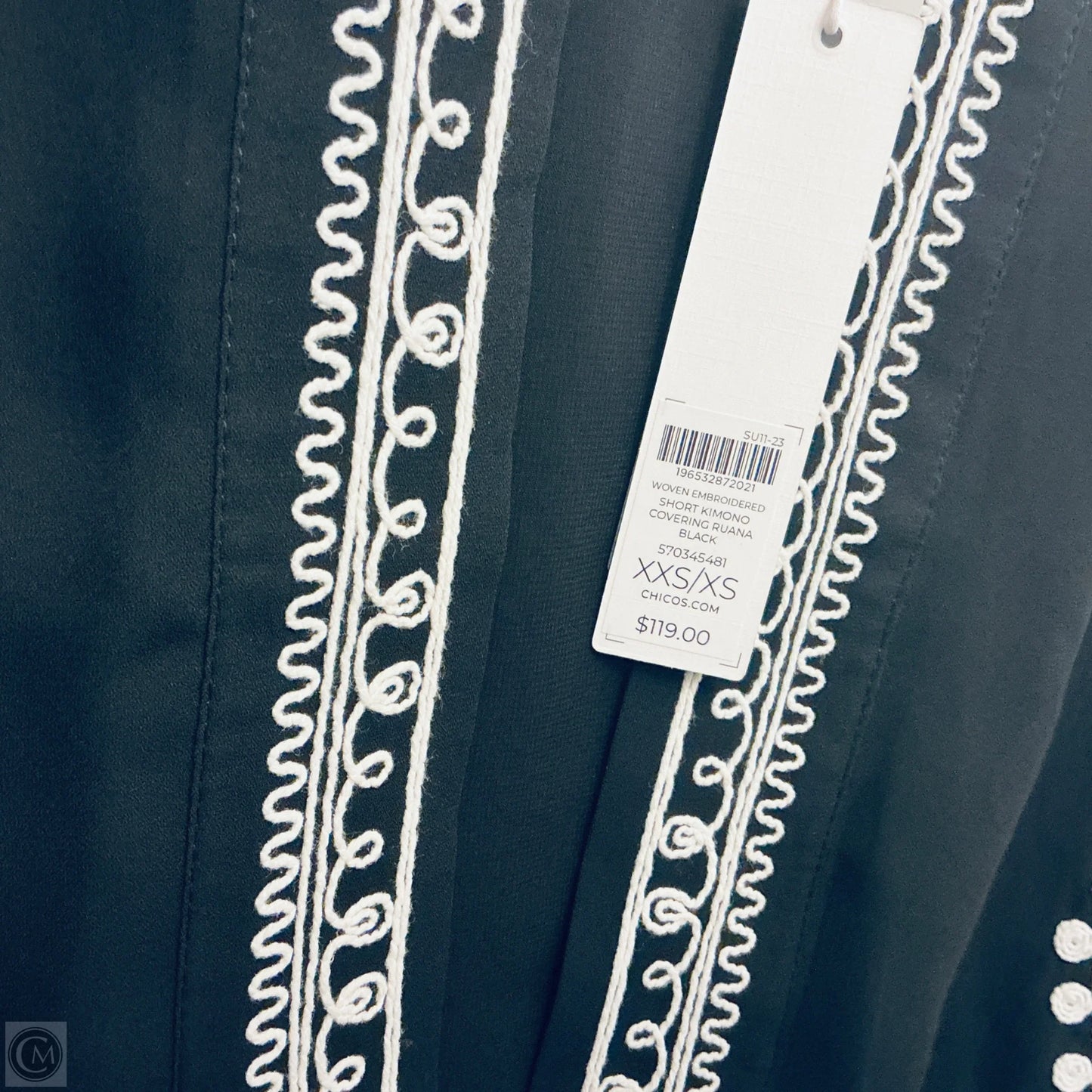 Cardigan By Chicos In Black & White, Size: Xs