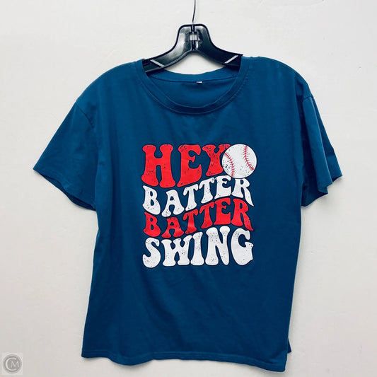 Top Short Sleeve Basic By Clothes Mentor In Blue, Size: L