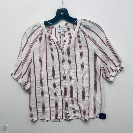 Top Short Sleeve By Evereve In Striped Pattern, Size: S