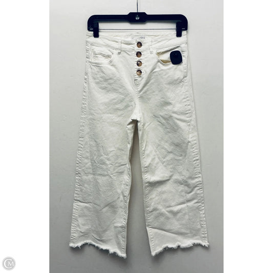 Jeans Wide Leg By Loft In White Denim, Size: 0
