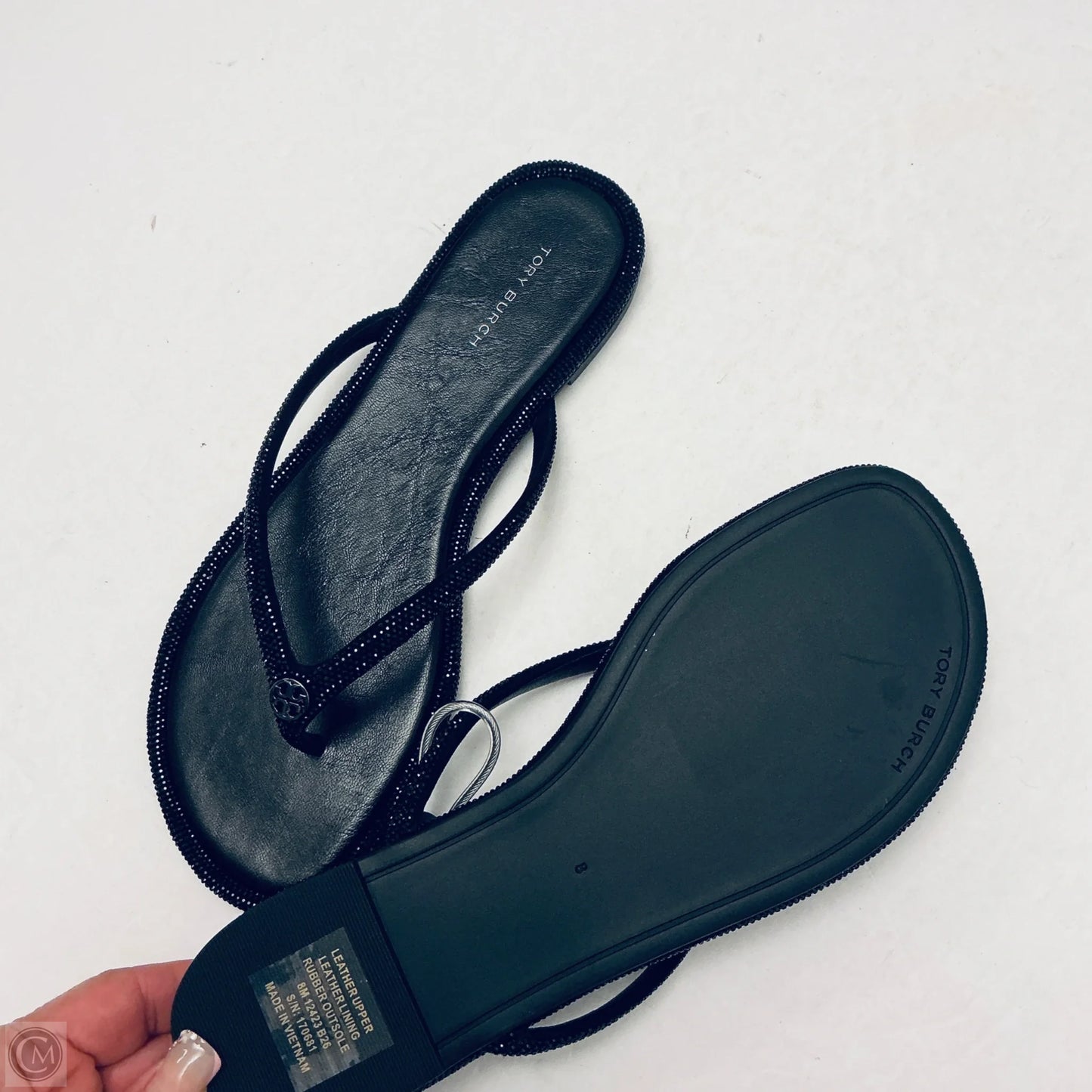 Sandals Designer By Tory Burch In Black, Size: 8