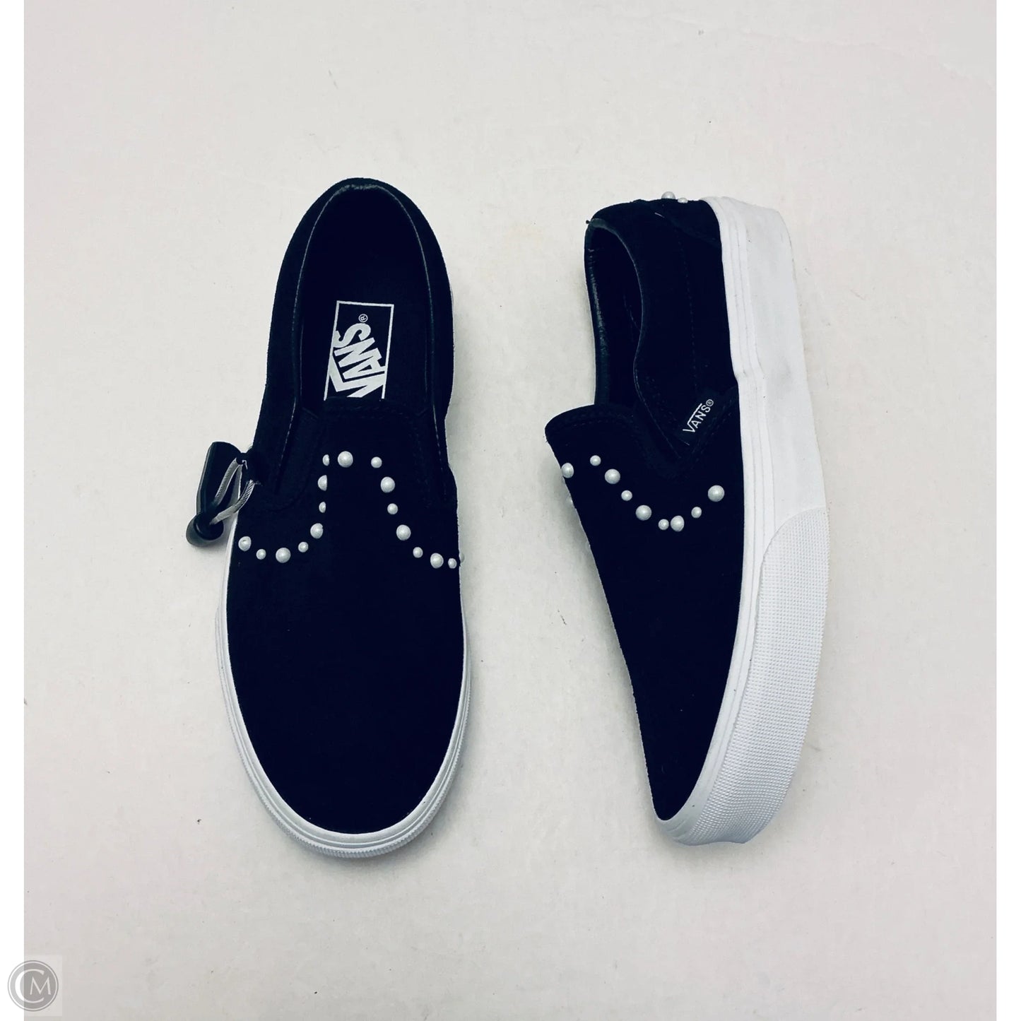 Shoes Flats By Vans In Black, Size: 8