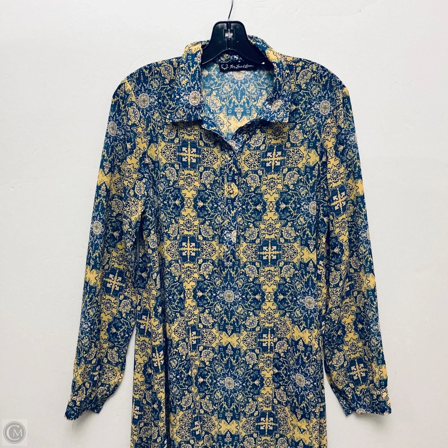 Dress Casual Maxi By For Love & Lemons In Blue & Yellow, Size: Xl